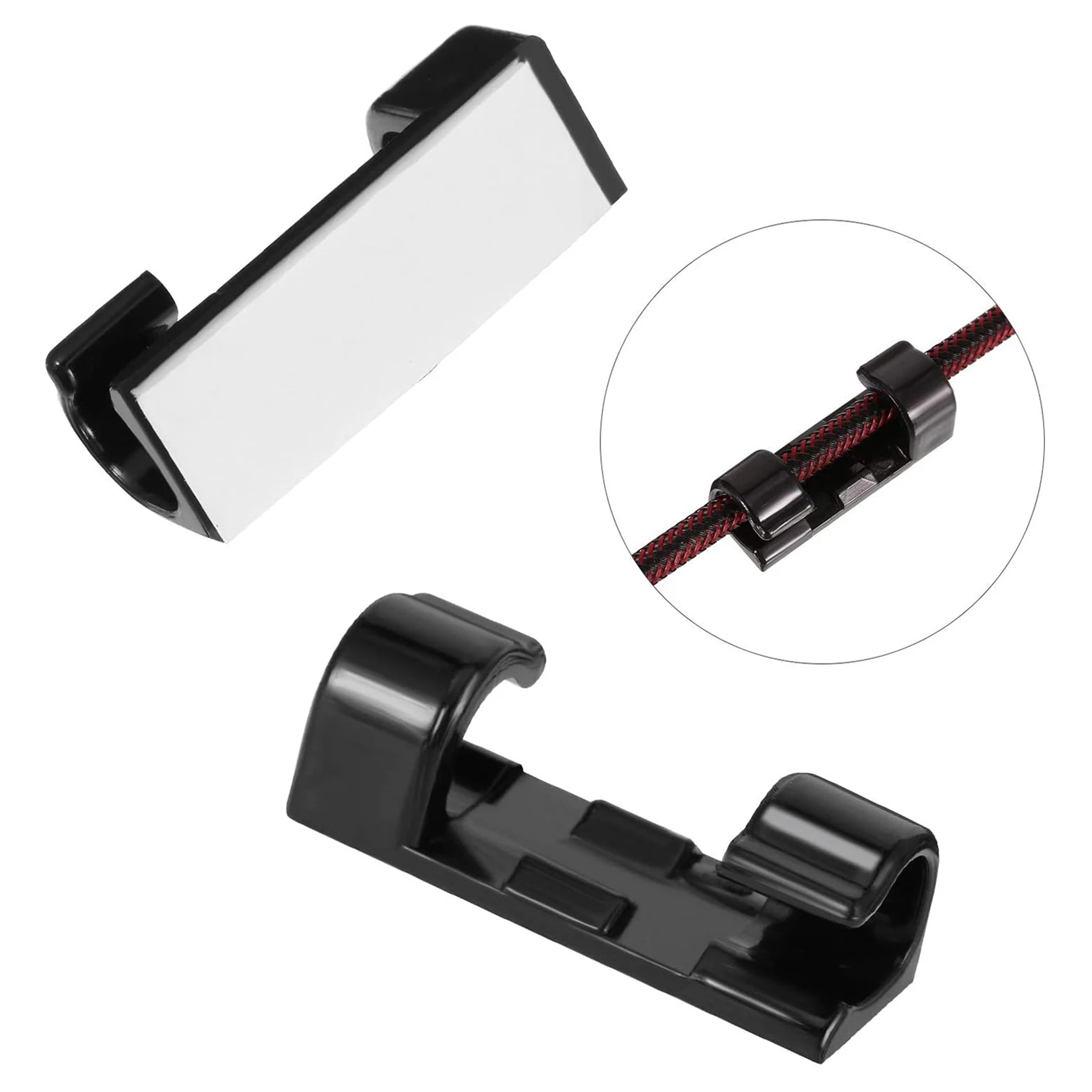 M12K-100PCS Cable Clips Cable Tidy Wire Holder With Strong Self Adhesive Pads Plastic Cord Management Organiser