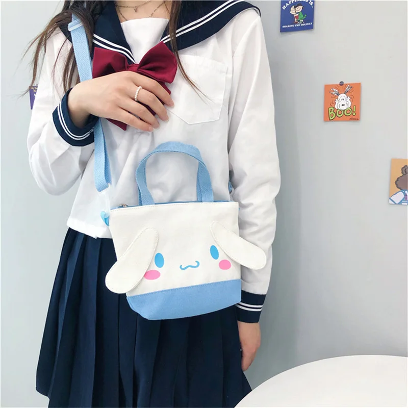 

Kawaii Cinnamoroll Pom Pom Purin Shoulder Bags Cute Cartoon Messenger Bags Students Backpacks Handbags Children Christmas Gifts