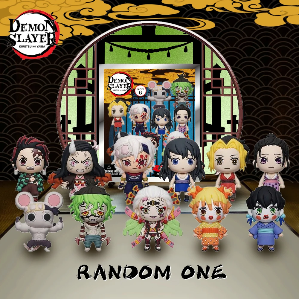 Demon Slayer Officially Licensed Blind Box 3D Figurine Bag Clip Charms Tanjiro Nezuko Tengen Anime Figure Keychain Anime Gift