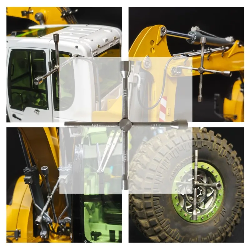 JDM 213 メタルクロスソケット 2.0/2.5/3.5/4.0mm おもちゃ用スペアパーツ RCトラック掘削機ローダー車両車DIYモデルギフト