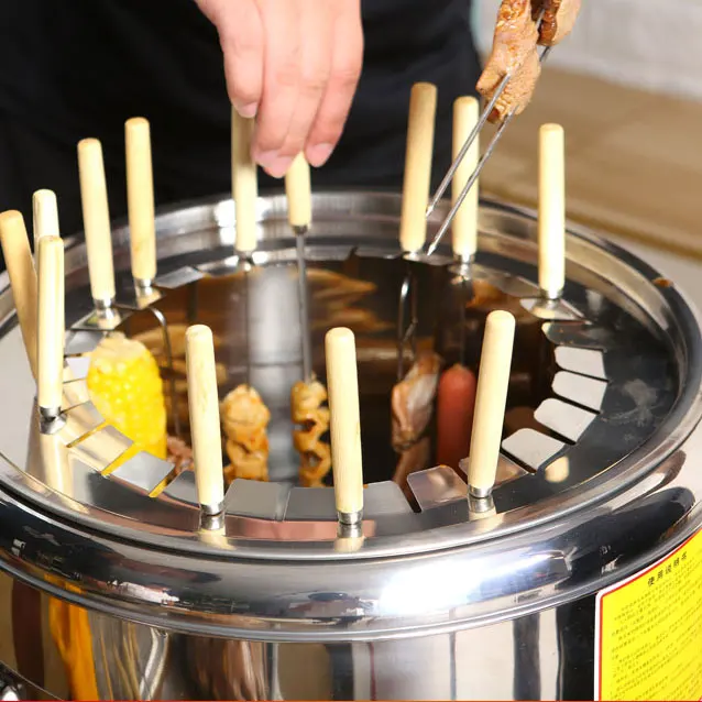 

Small Smoke-free Factory Direct Stainless Steel Stew Oven Round Barbecue Stove Portable Outdoor Grill