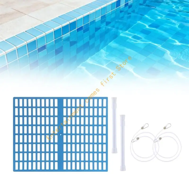 Debris Barrier Panel Set for Routine Pool Care, Plastic Water-Entry Filter with Opening-Mount Hardware for Pool Openings in 55KD