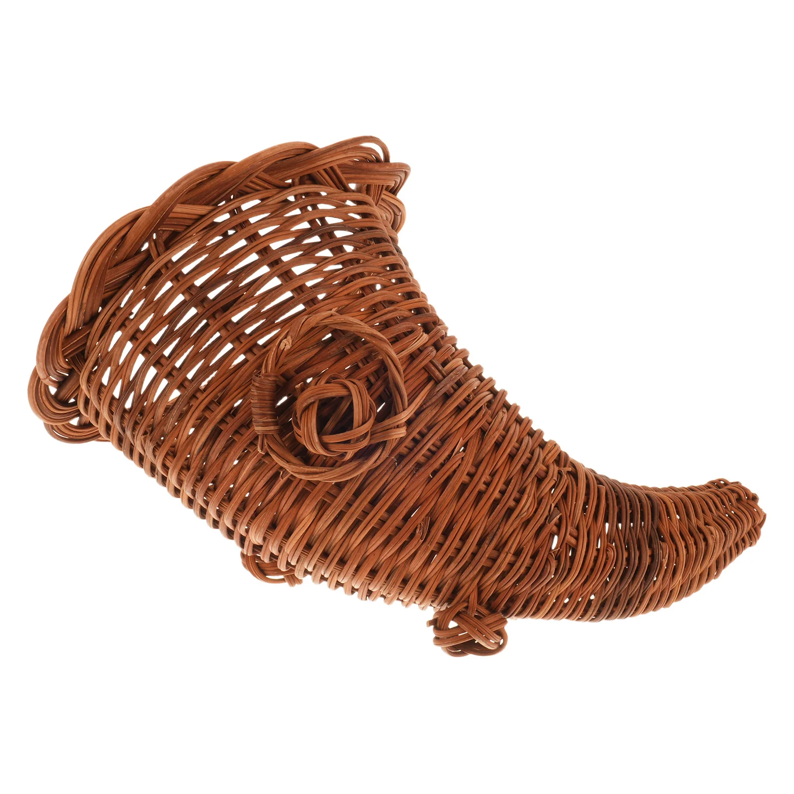 

Handwoven Rattan Cornucopia Basket Large Woven Storage Horn For Fruits Bread Snacks Fall Thanksgiving Decorative Centerpiece