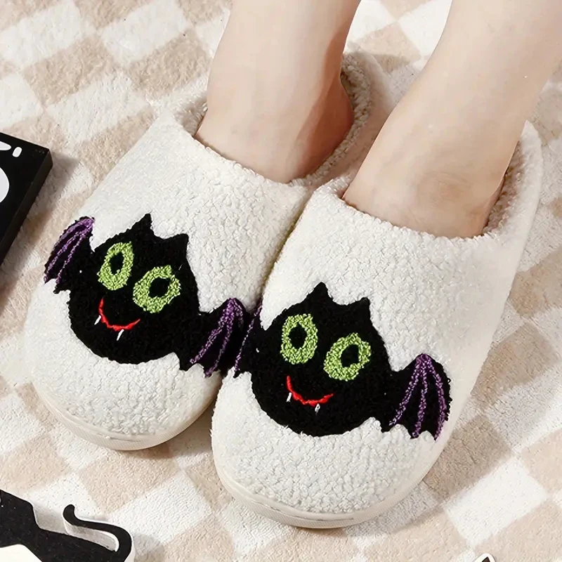 Ladies' Slippers, Halloween Cartoon Ghost Pattern Slippers, Cute and Personalized Home Slippers, Home Slippers