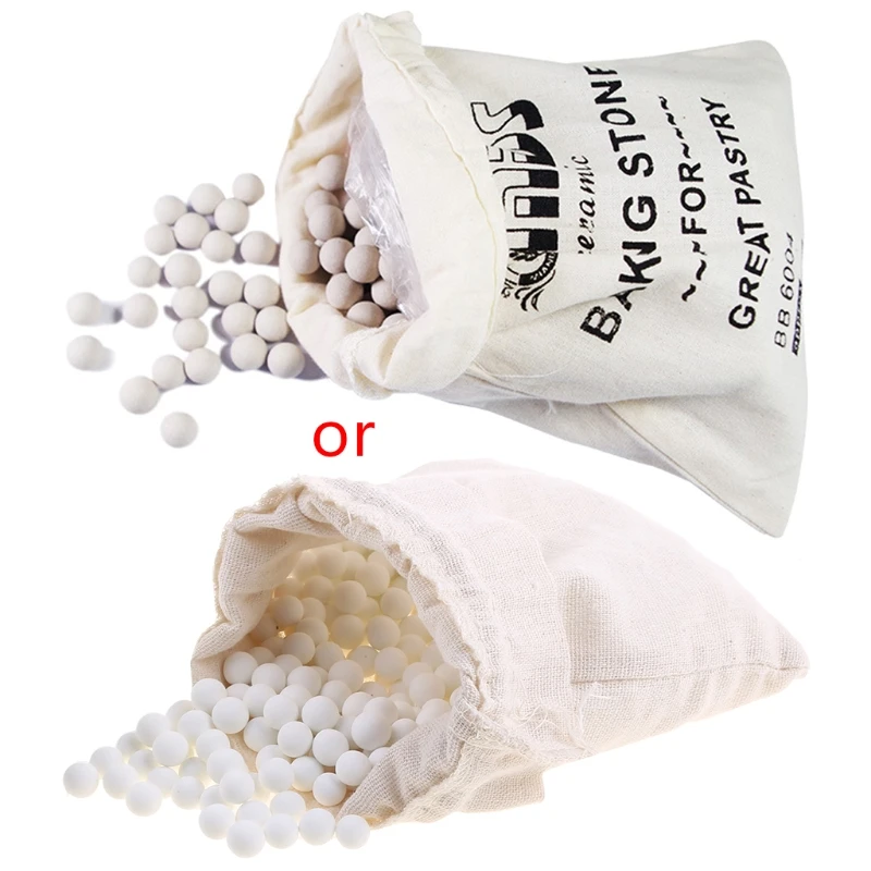 500g Cordierite Pie Baking Beans Beads Press Stone Weights with Storage Bag High Temperature