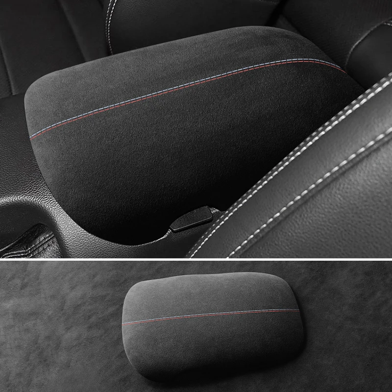 ل موستانج مسند ذراع مقعد السيارة صندوق واقي أحذية بلاستيك ملصق الكسوة الزخرفية مصنوعة من الكانتارا الأداء الداخلي ضبط الملحقات