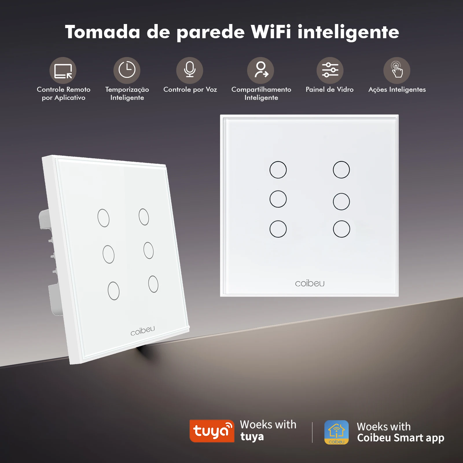 Coibeu, Tuya, Com Neutro, Switch, Tomadas Wifi Inteligente, Tomada Inteligente, Bottons, Interruptores Inteligentes Wifi, Brasil