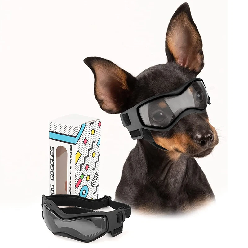 Dog Sunglasses Soft Adjustable UV Protection Pet Goggles Easy Wear Puppy Glasses For Small Medium Breed Outdoor Riding Driving