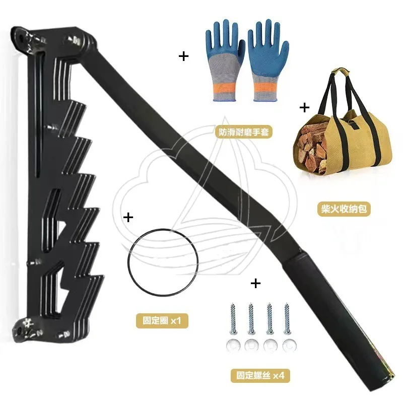 Wall Mounted Kindling Splitter with Labor-saving Handle Manual Firewood Log Splitter