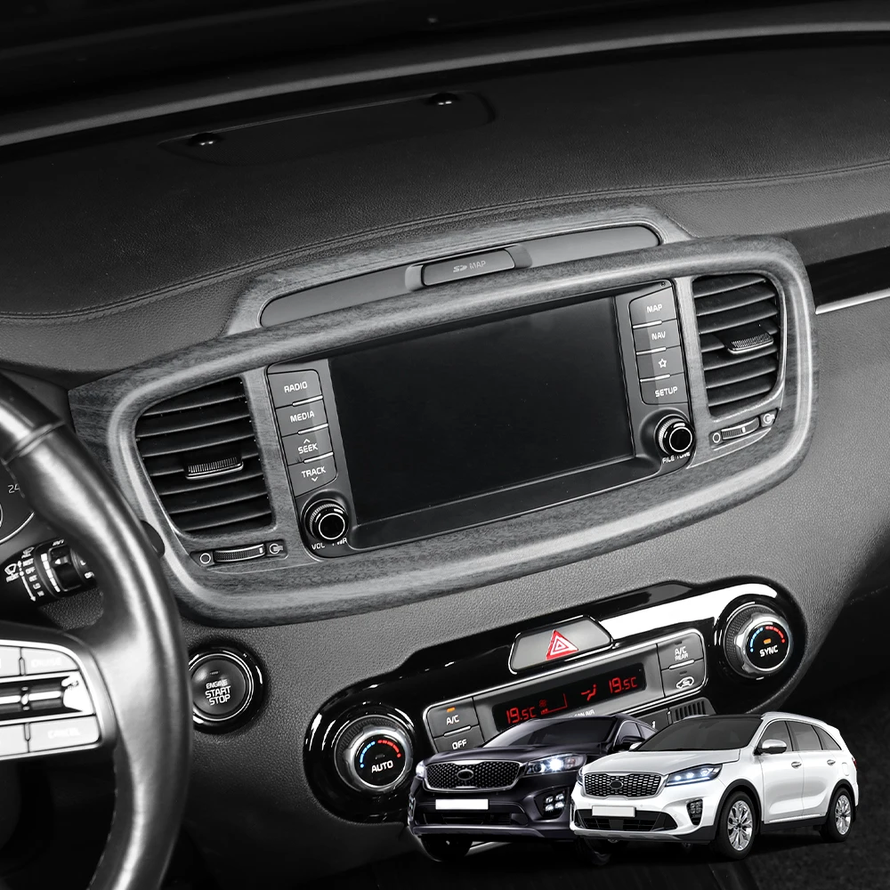 Für Kia Sorento 2014-2020 Carbon-Faser Mittelkonsole Lüftungsabdeckung Instrumententafel-Verkleidung Auto-Innendekor Zubehör LHD – Detail 7