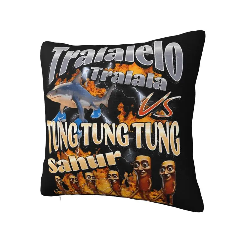 Italian Brainrot Meme Collage Cushion Cover 50x50 cm Polyester Throw Pillow Case For Sofa Chair Decoration Bedding Pillowcase