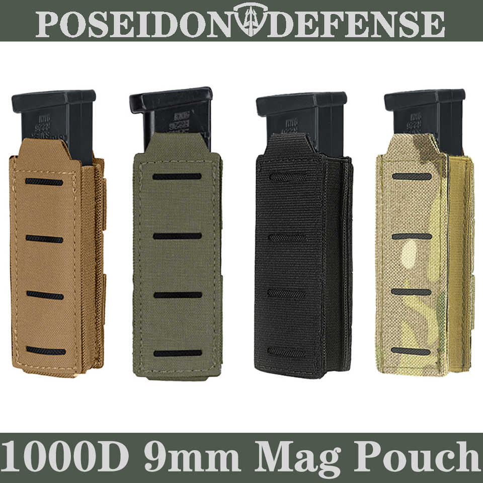  Molle 9mm Magazine Pouch Single Mag Carrier Holster Universal Flashlight Knife Holder Hunting Gear