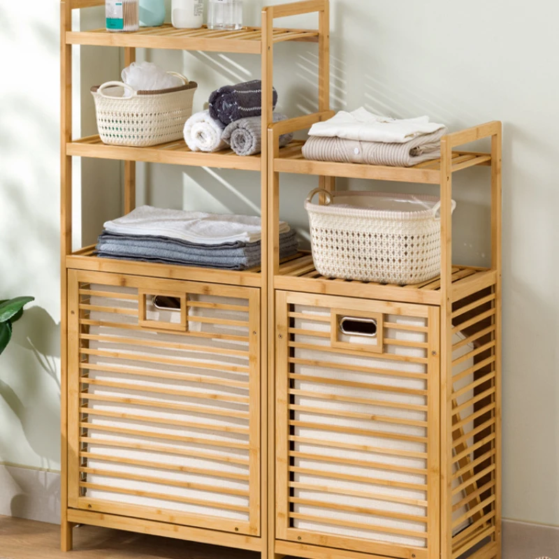 Large Capacity Multifunctional Bamboo Dirty Clothes Basket Household Enlarged and Raised Clothes and Toy Storage Basket
