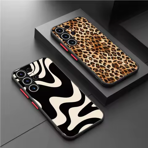 Zebra Stripes Lattice Pattern Matte Case For Samsung Galaxy S22 S23 S20 S21 FE S10 S24 Plus Note 20 Ultra 10 Lite Phone Fundas