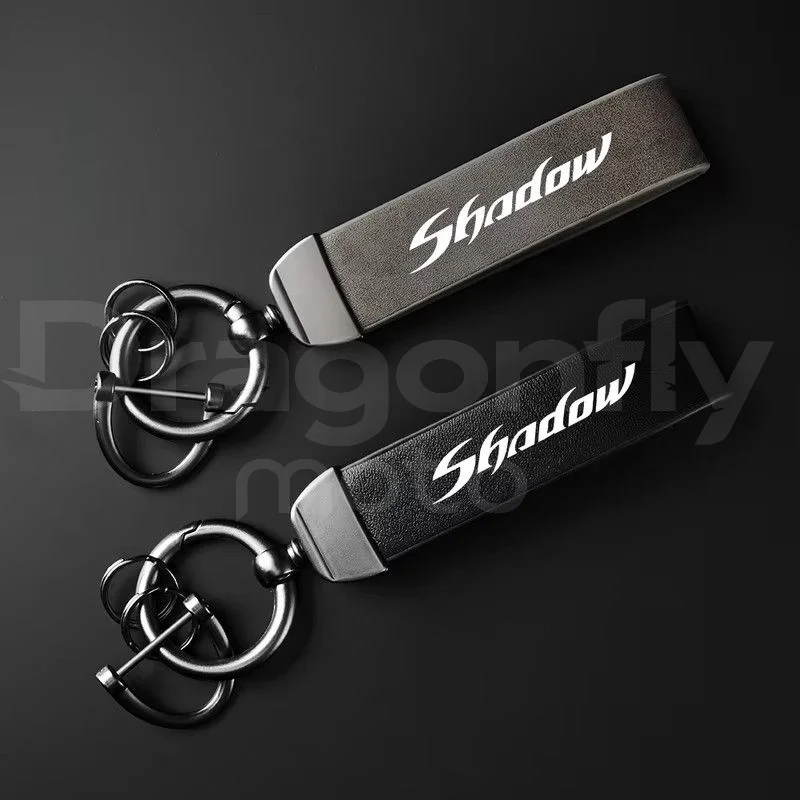 For Honda Shadow VT 400 600 750 1100 Accessories High-Grade leather Motorcycle Keychain Holder Keyring