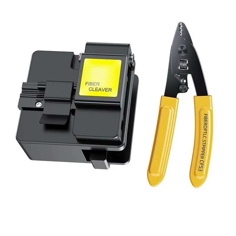 HB-08 Fiber Optic Cutter Tool Set With Hot Melt Cold Splicing Cable Cutter Plier Fiber Fusion Splicing Machine-A86G