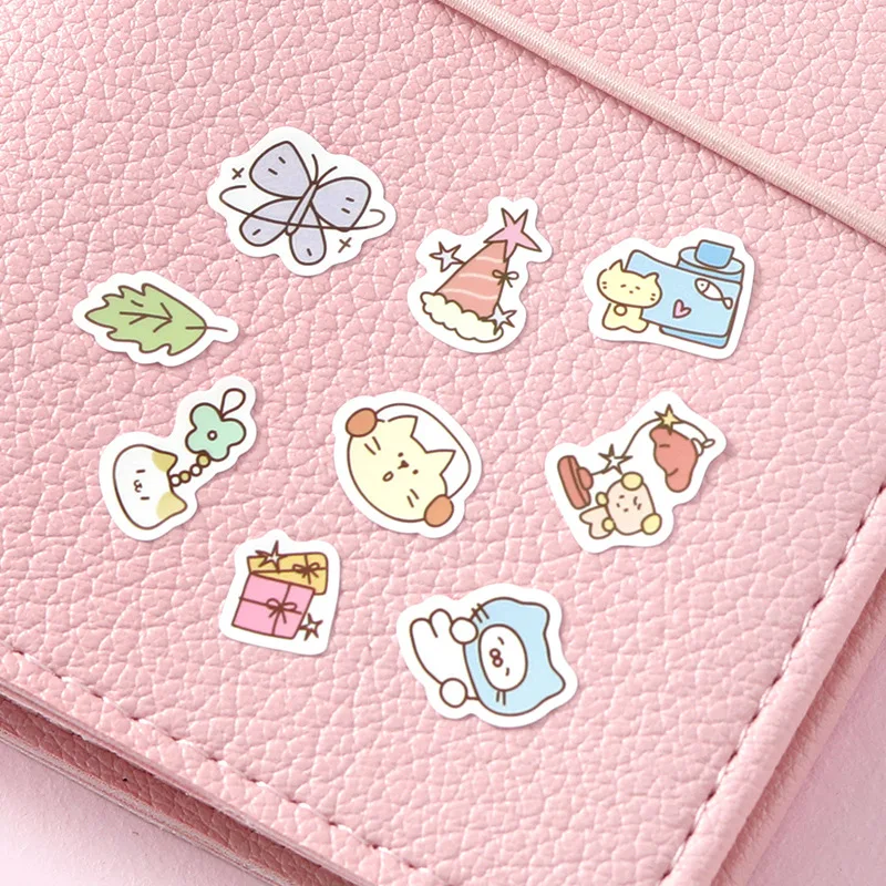 1 Pc Cute Cartoon Rabbit Kitty Pattern Sticker DIY Scrapbooking Journaling Decorative Material Student Diary Label Sticker