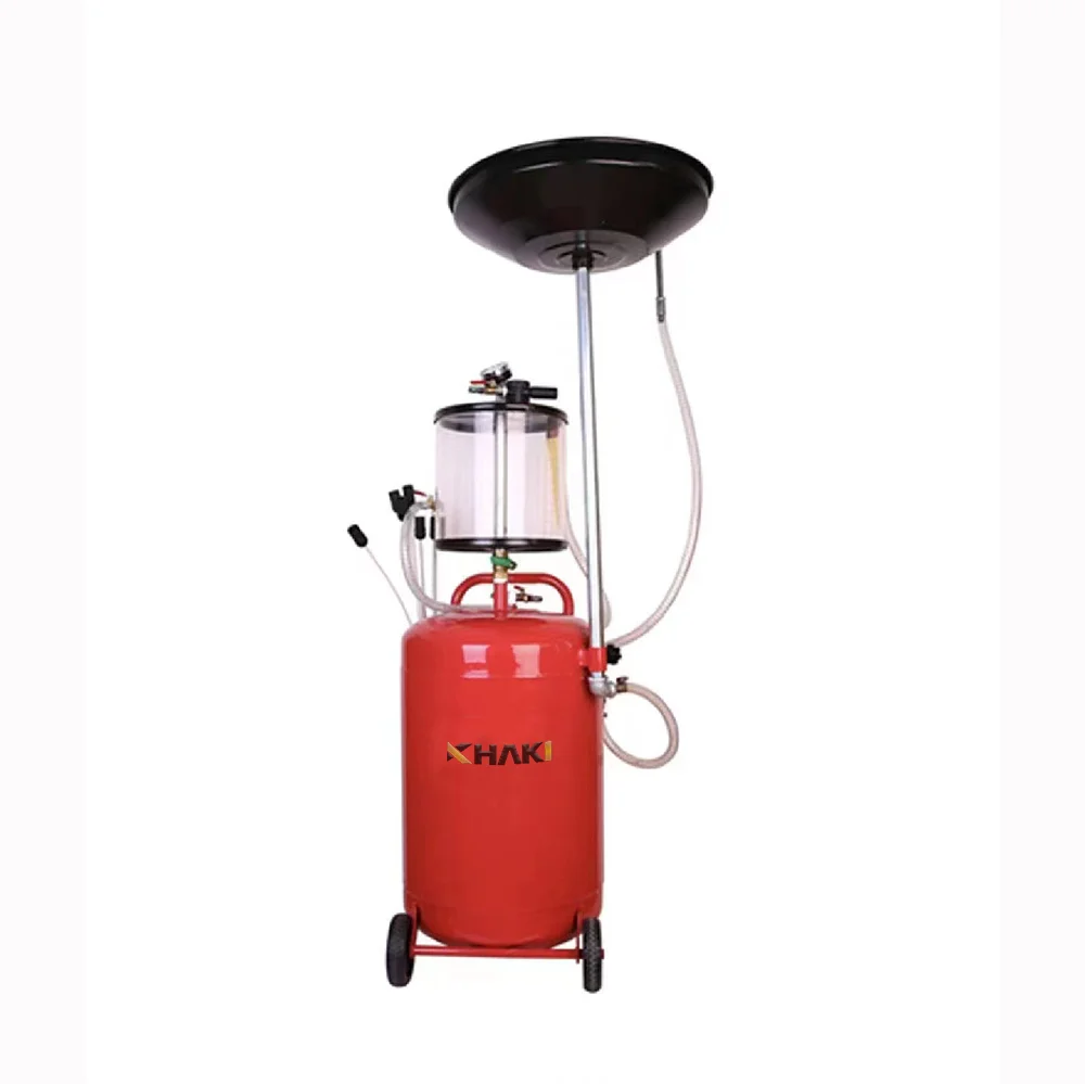 80L Oil Collector Trolley Oil Drainer Adjustable Tube Pneumatic Vacuum Waste Pneumatic Oil Extractor