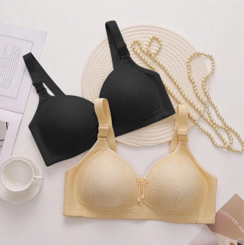Plus Size Women Bra Lingerie Wireless Underwear Sexy Push Up Mom's Bras Adjustable Shoulder Straps Underwear
