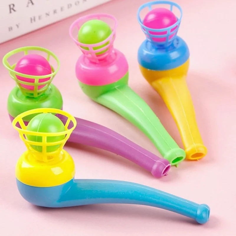 1pcs Montessori Blow Pipe & Balls Toy Child Board Game Party Bag Fillers Wedding Kids Educational Toys for Kids Children