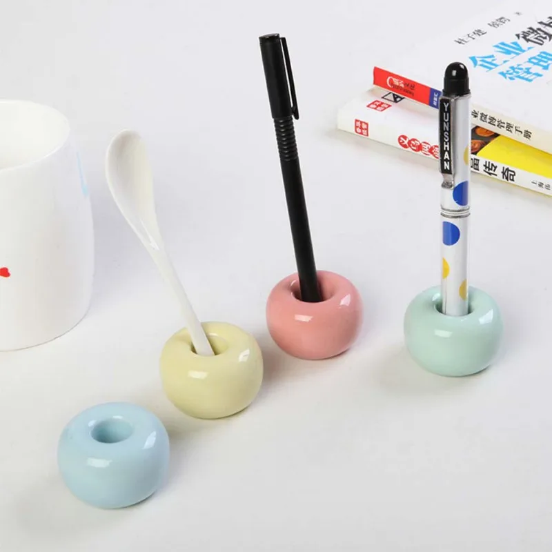 Tooth Brush Stand Shelf Base Frame Storage Rack Novel Donut Ceramic Toothbrush Holder for Home Hotel Bathroom Shower