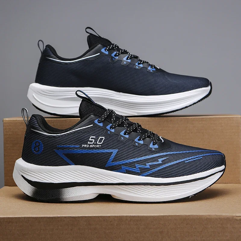 

Brand Men's Carbon Plate Running Shoes Soft Cushion Shock Absorbing Sports Shoes Unisex Sneakers Light Anti-Slip Training Shoes