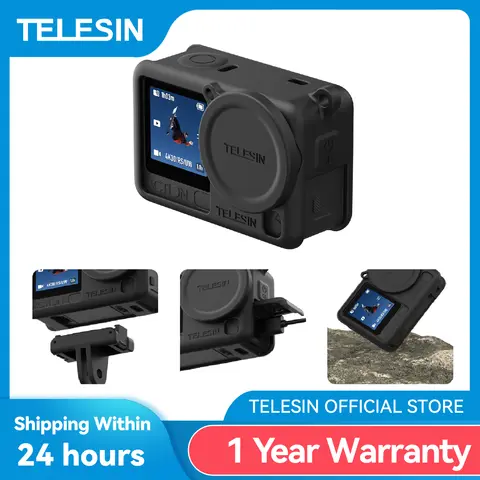 TELESIN Silicone Protective Case For DJI OSMO Action 6 Lens Cap Camera Drop Proof Case  For DJI Action 6