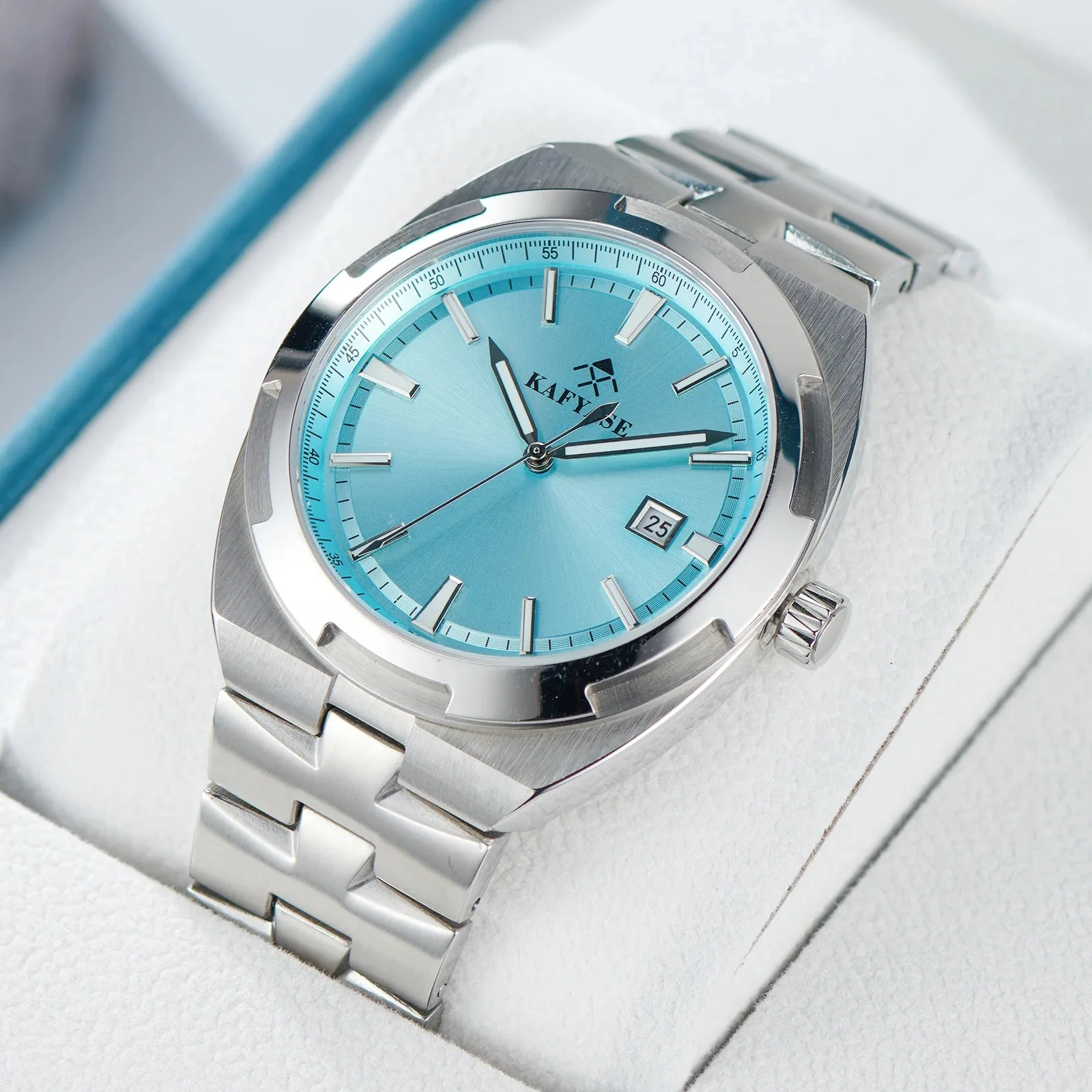 Orologio automatico da uomo KAFYASE 42mm orologio da polso meccanico Vintage specchio zaffiro luminoso 50m impermeabile