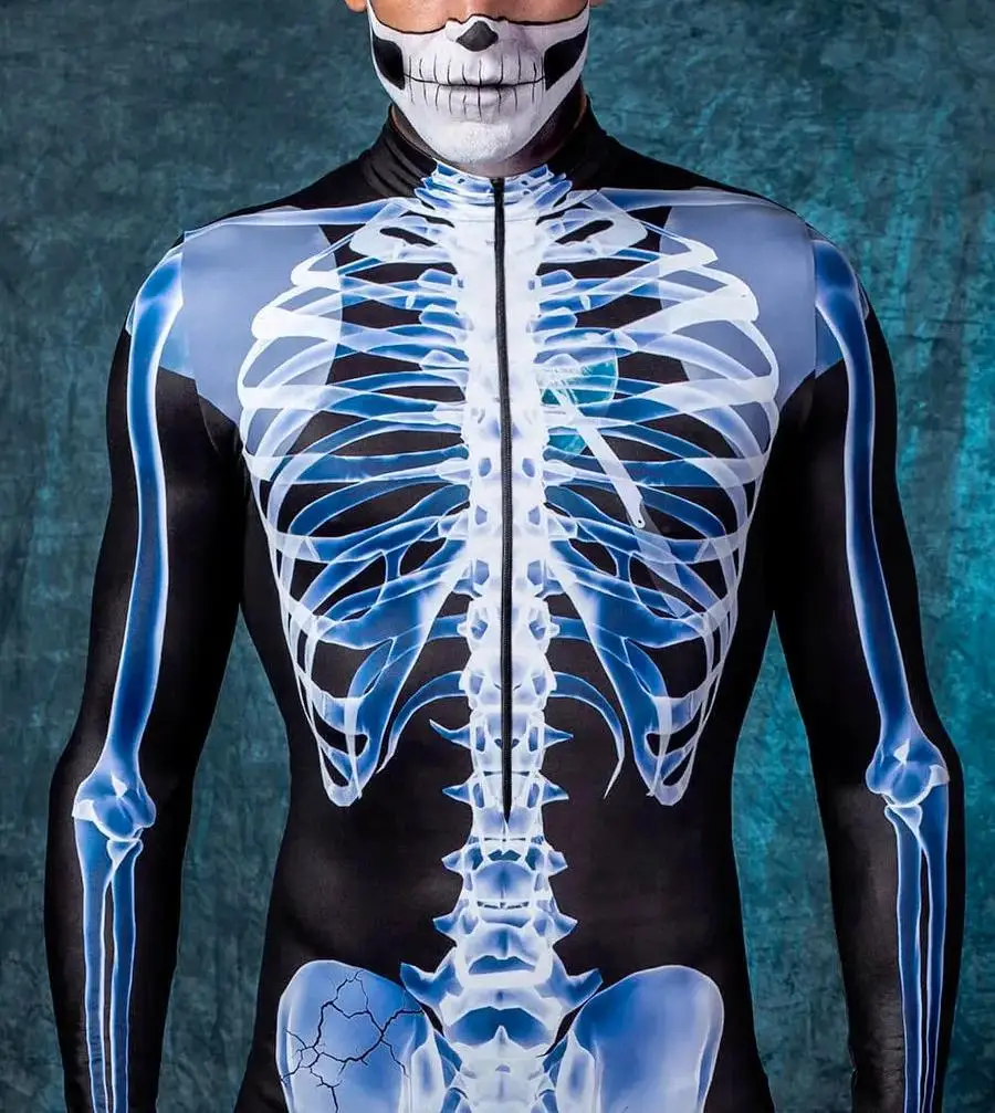 Bunter Mechanischer Muskel-Schädel-Bodysuit, Strumpfhose für Männer, Cosplay-Kostüm, Zentai, Performance, Party, Festival, Radsport-Jumpsuit, Kleidung – Detail 6