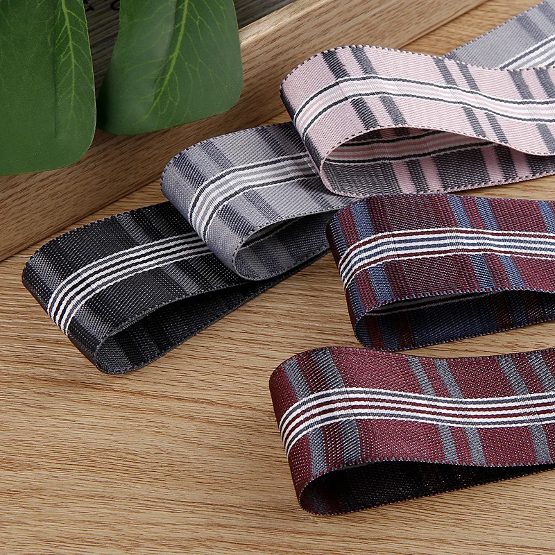 Striped Plaid Grosgrain Ribbon Thick 10mm 16mm 25mm 38mm For Hair Bow Accessories Handmade Crafts Material Clothing Sewing Trim