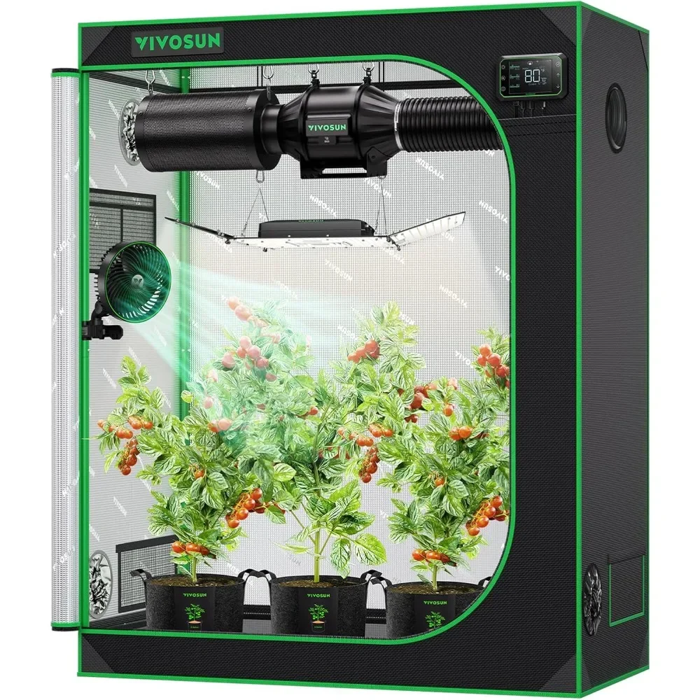 

S425 4x2Grow Tent, 48x24"x60High Reflective Mylar with Observation Window and Floor Tray for Hydroponics Indoor Plant for VS2000