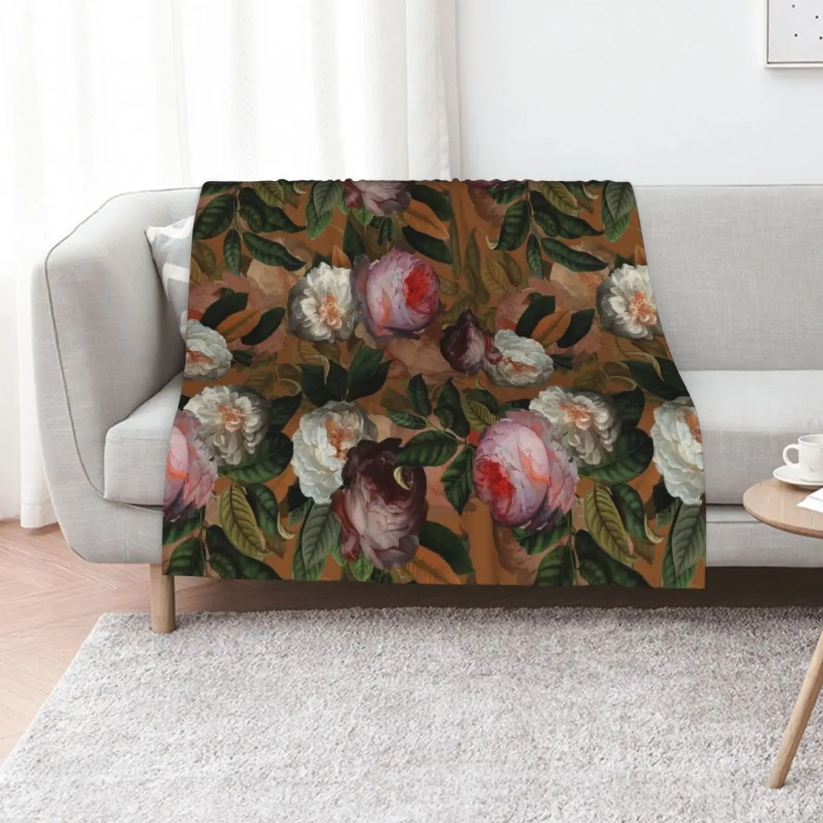 Copper Jan Davidsz. de Heem Vintage Roses Flowers Botanical Garden Throw Blanket Flannel Cute Plaid Blankets