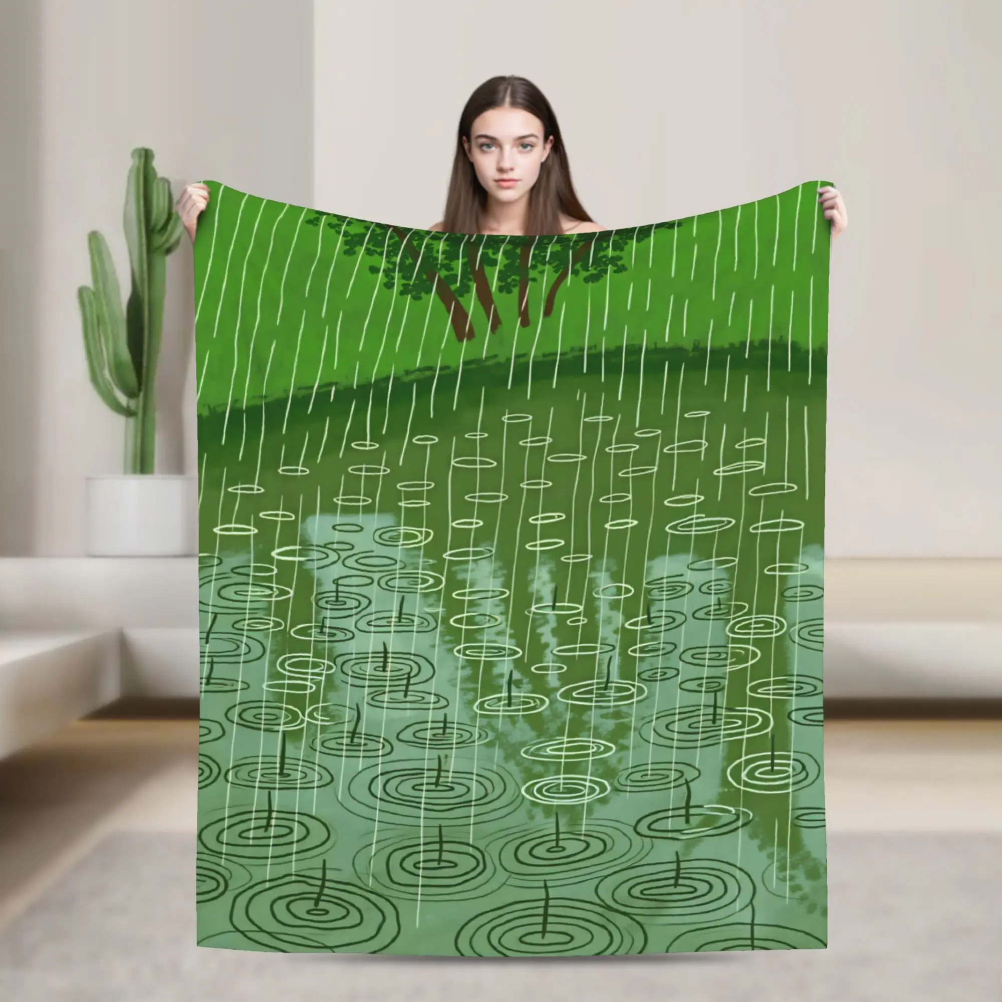 David Hockney Photographic Print Blankets Quality Warm Cozy  Throw Blanket Spring Camping Sofa Home Graphic Bedspread