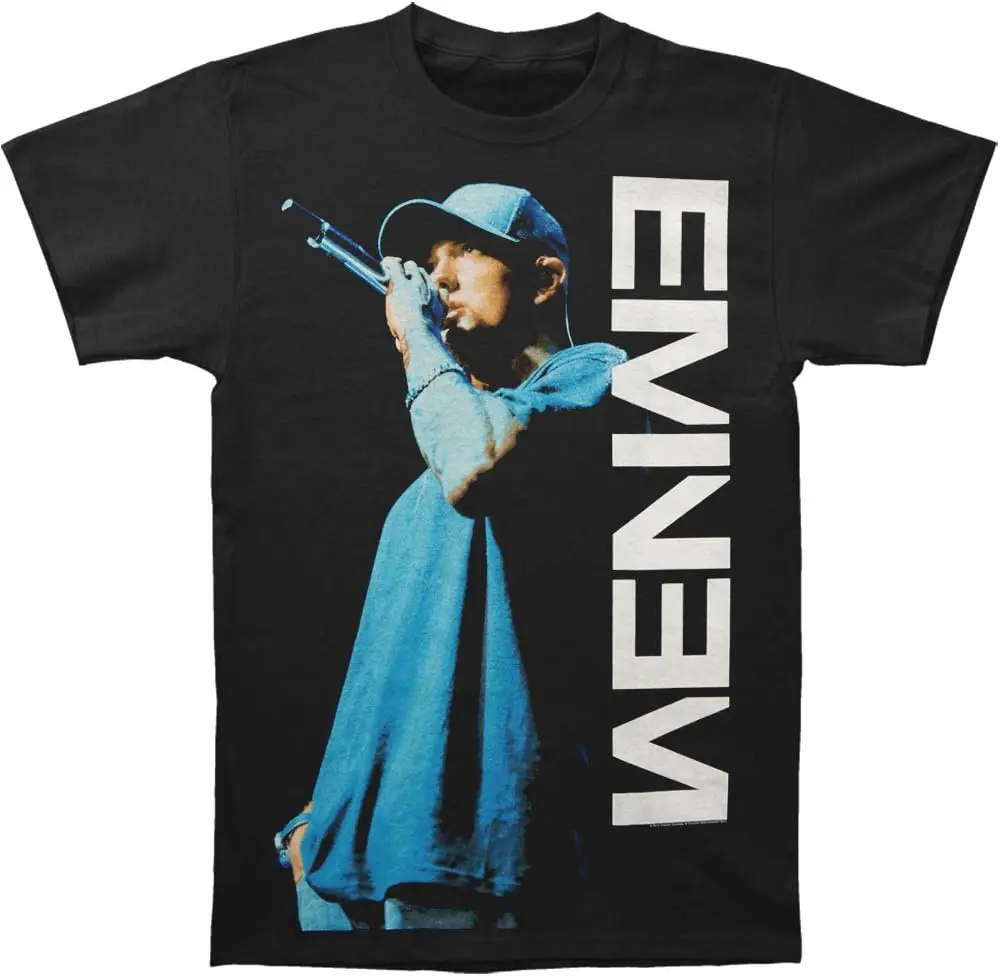 Eminem: On The Mic Shirt - Black - NEW! Men Women Clothes Oversized Cotton Tees