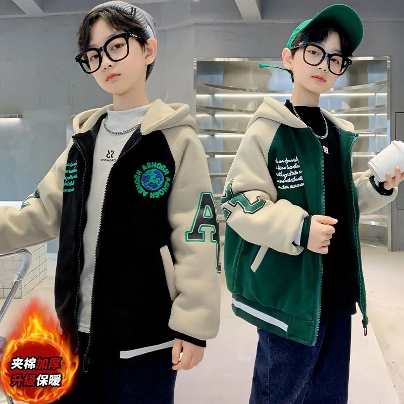 سترة للأولاد جيرسي بيسبول لخريف وشتاء 2025 سترة سميكة للأولاد #2