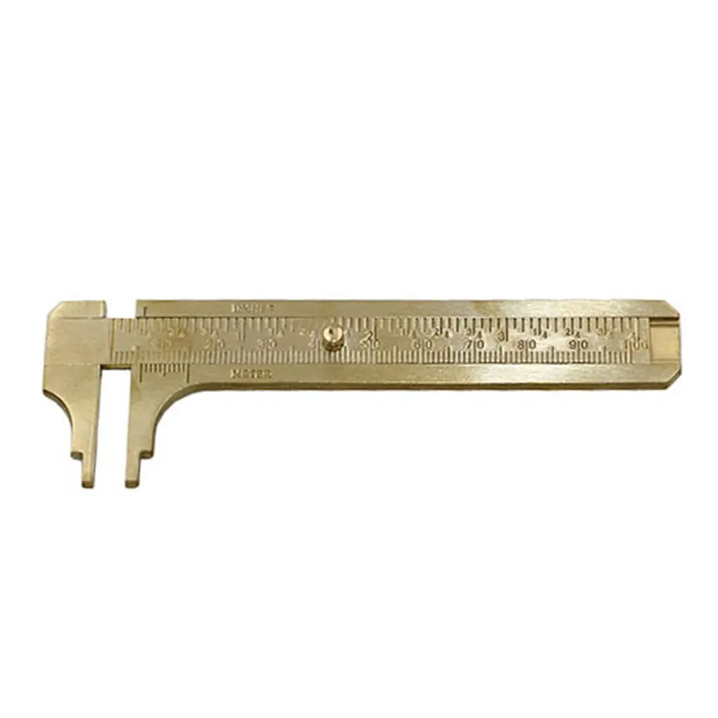 80/100/120mm Mini Brass Vernier Caliper Portable Pocket-size Vintage Measuring Ruler