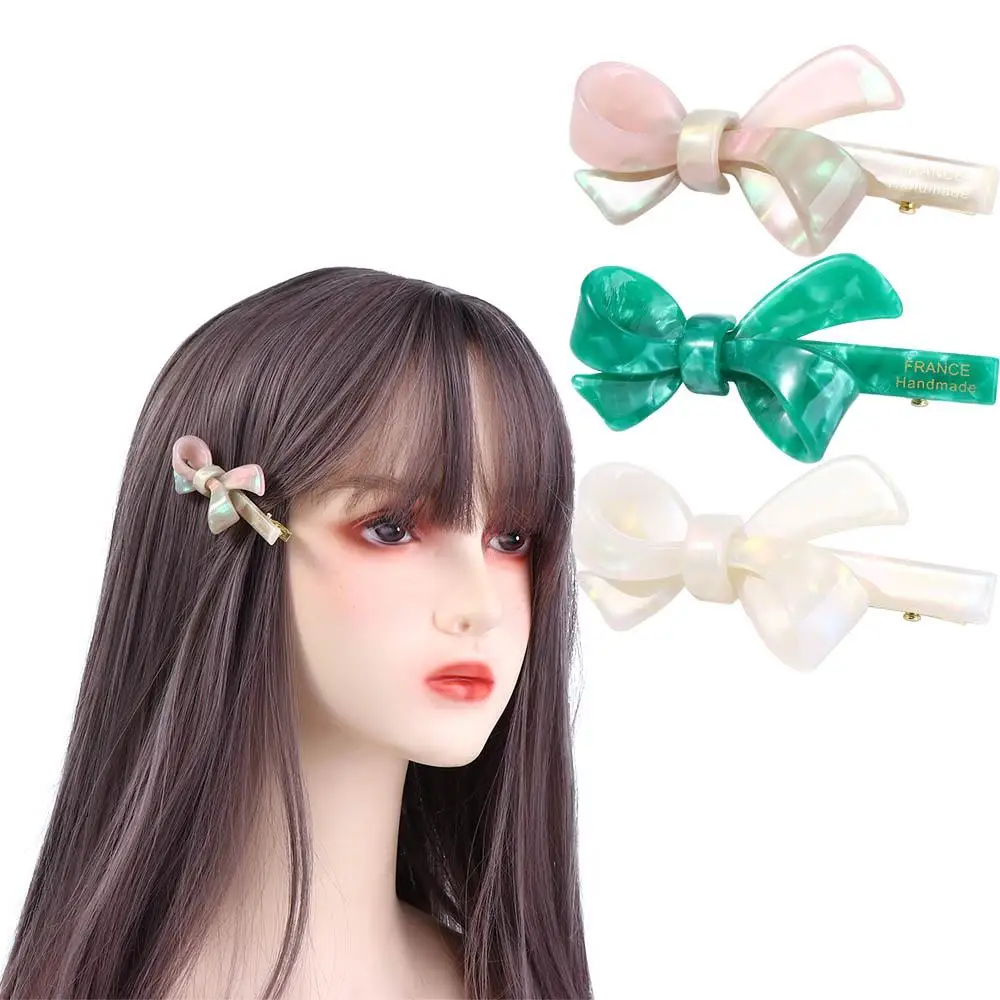 Sweet Cute For Girl For Women Bangs Clip Acetic Acid Bowknot Hair Clip Female Barrettes Korean Style Hairpin Hair Accessories