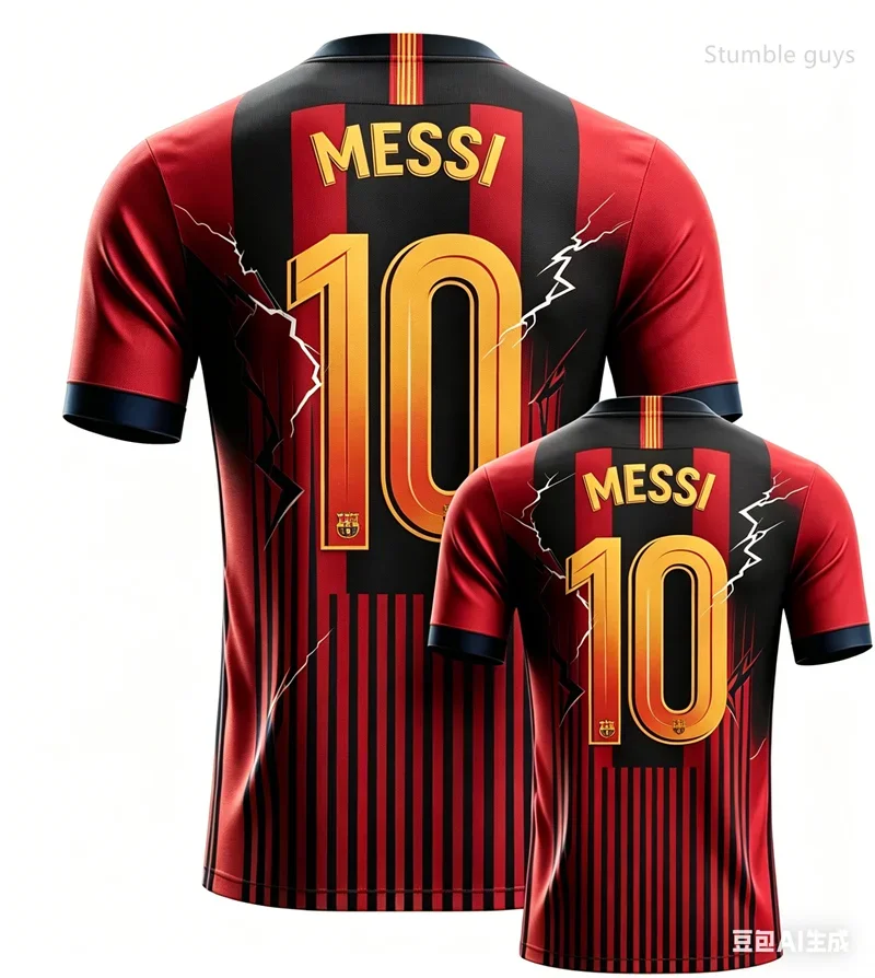 Herren Sommer Messi 10 Fußballtrikot T-Shirt Kurzarm Mode Streetwear Oberteile Kinderkleidung Männliche Alltagskleidung Jungen