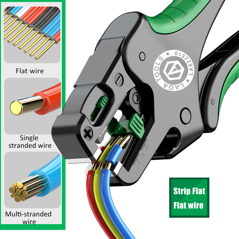 LAOA 200mm Automatic Wire Stripping Pliers 0.8-10mm² Multifunctional Fast Wire Cutting Pliers Electrician Wire Stripper