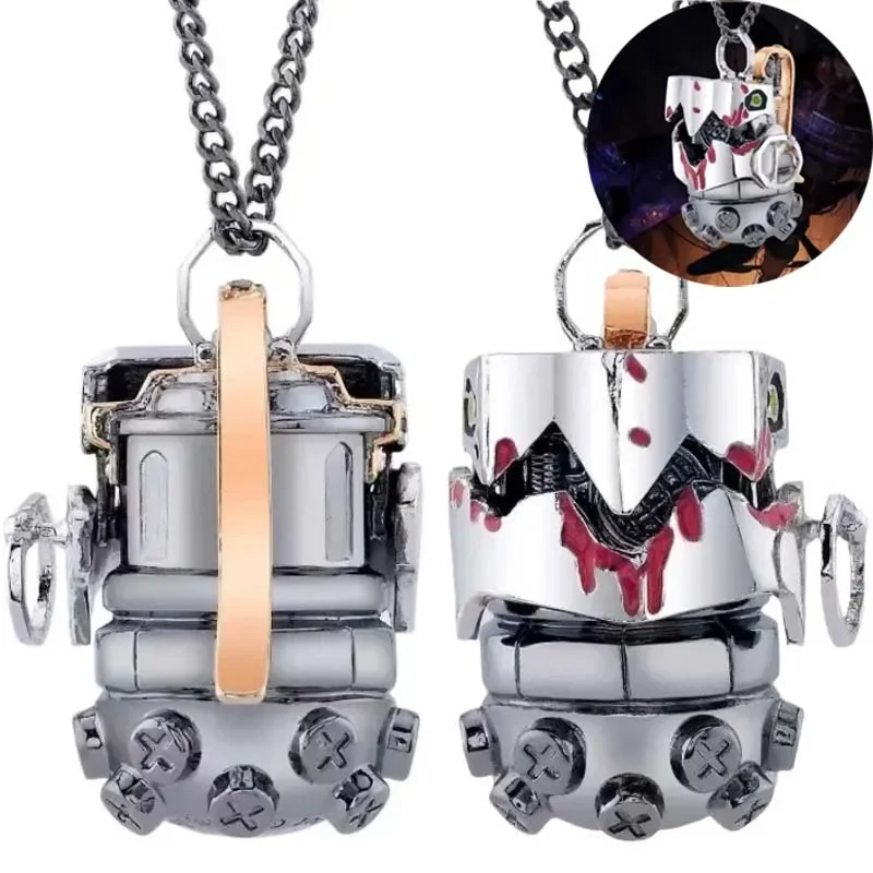 

Anime Jinx Necklace Shark Cannon Keychain MOBA Game Runaway Loli Metal Keyring Pendants for Men Women Backpack Jewelry Gift