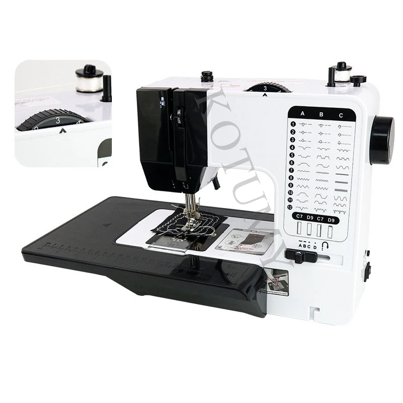 220V/110V Electric Sewing Machine Portable for Beginners with 38 Built-in Stitches Sewing with Extension Table Accessory Kit