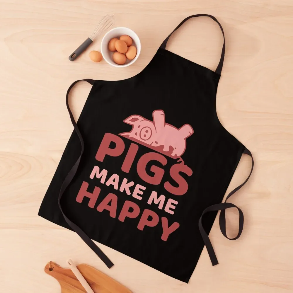 

Pigs make me happy Apron Children'S For Men carpenter Funny Apron