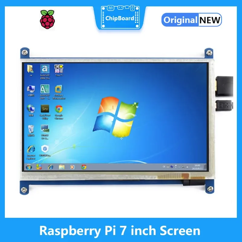 شاشة Raspberry Pi 7 بوصة 1024X600 IPS LCD شاشة تعمل باللمس متوافقة مع HDMI لـ Raspberry Pi 4/4b/3B+ تدعم Windows 10/8/7