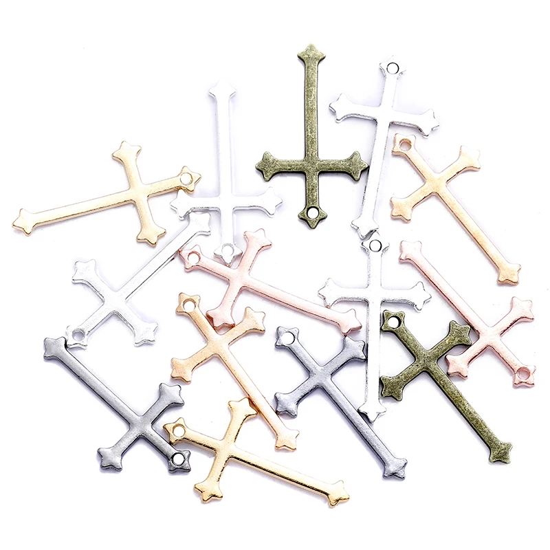 

40pcs New Product Antique silver color cross Charms Pendant Jewelry Metal Alloy Jewelry Marking 23*11mm T102