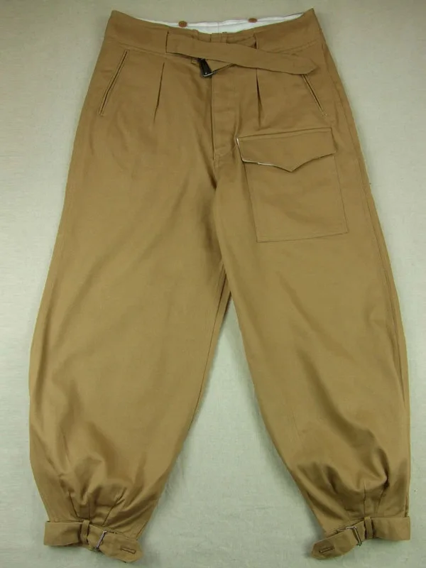 YUTUMM Men's Casual Cotton Khaki Pants Vintage Knight Workwear 9-Length Trousers Loose Fit Harlan Style Spring Season