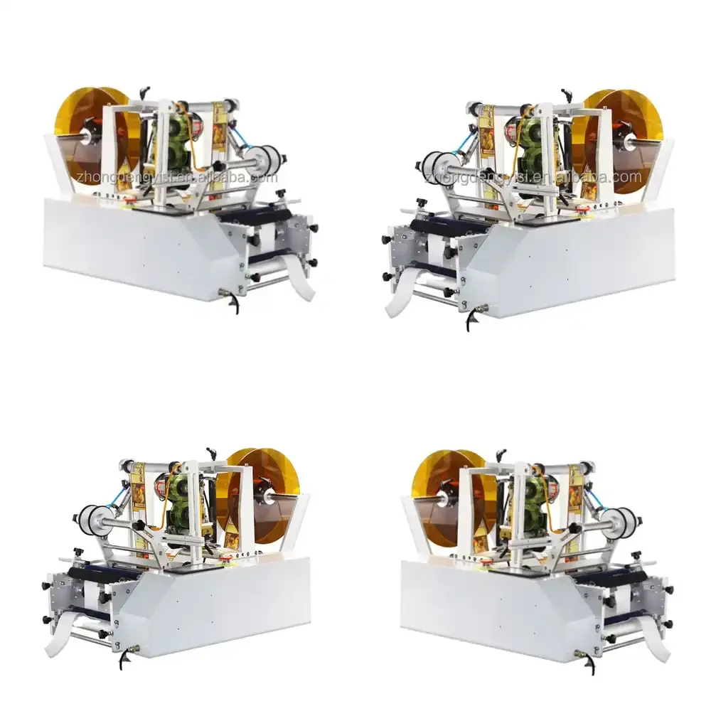 

Semi Automatic Sticker Applicator Machine Glass Bottle /Cans /Wine Plastic Round Bottle Label Desktop Labeling Machine