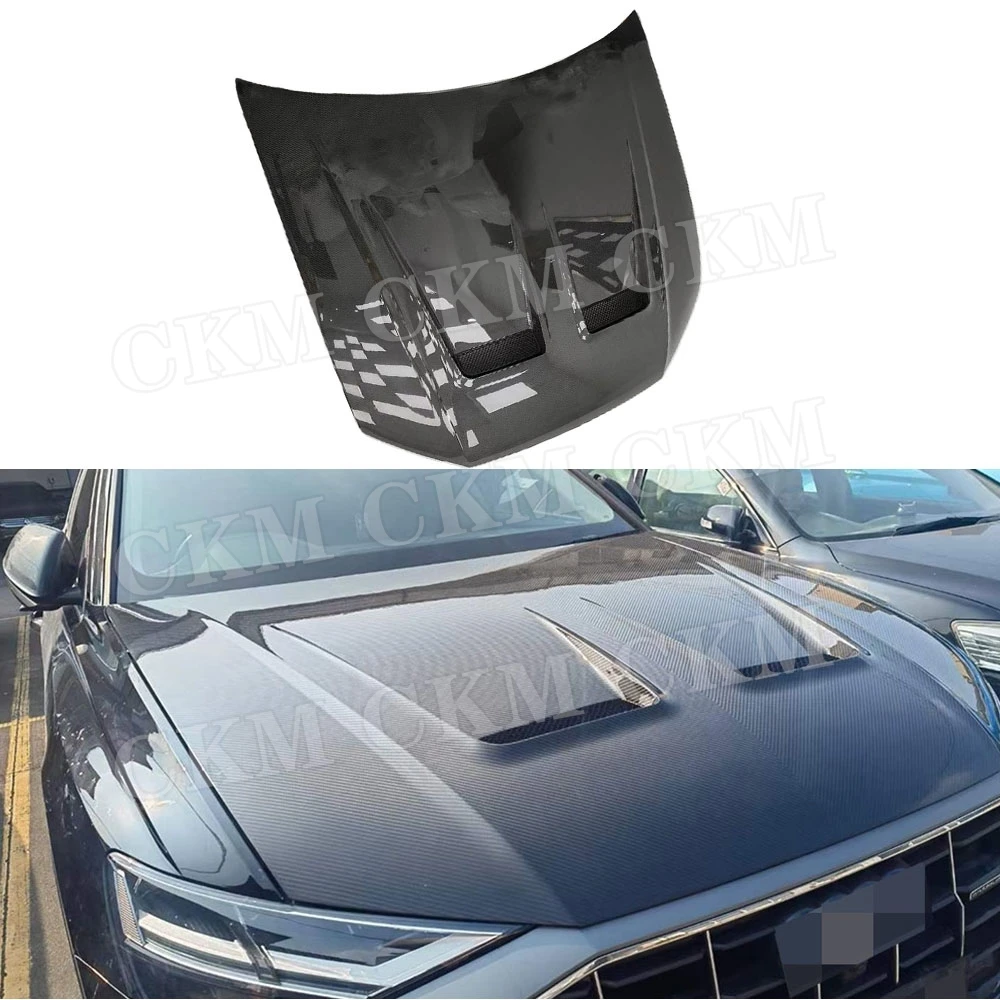 Carbon Fiber Body Kits Car Front Engine Hood Vent Cover Accessories for Audi Q8 SQ8 RSQ8 2019-2023 M Style Engine Bonnets