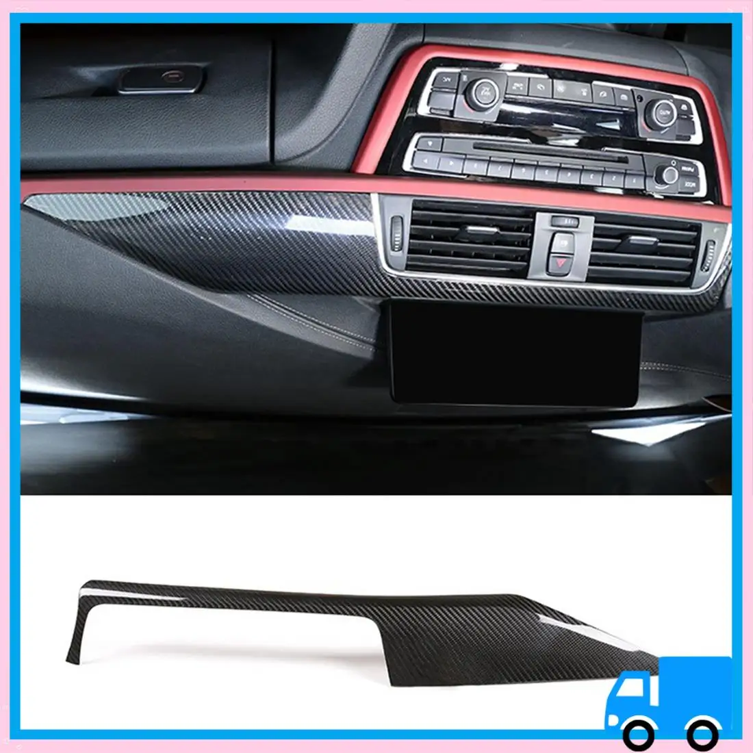 

Lasting LHD Real Carbon Fiber Car Dashboard Cover Stickers For-BMW 3 4 Series GT F30 F32 F34 Accessories