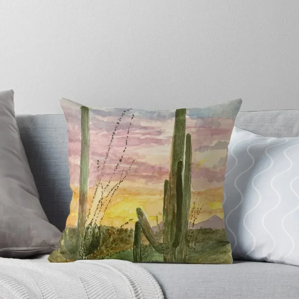 So Close Saguaros Throw Pillow Sofa Cushion Cover christmas supplies pillow