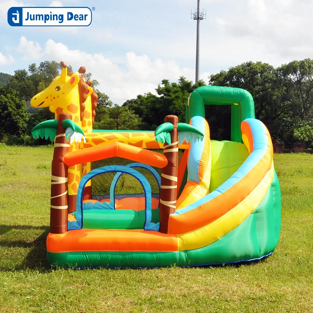 Children's inflatable trampoline jumping castle sika deer inflatable amusement park rock climbing slide